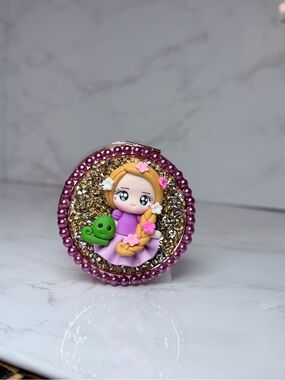 Handmade Rapunzel Theme Compact Mirror